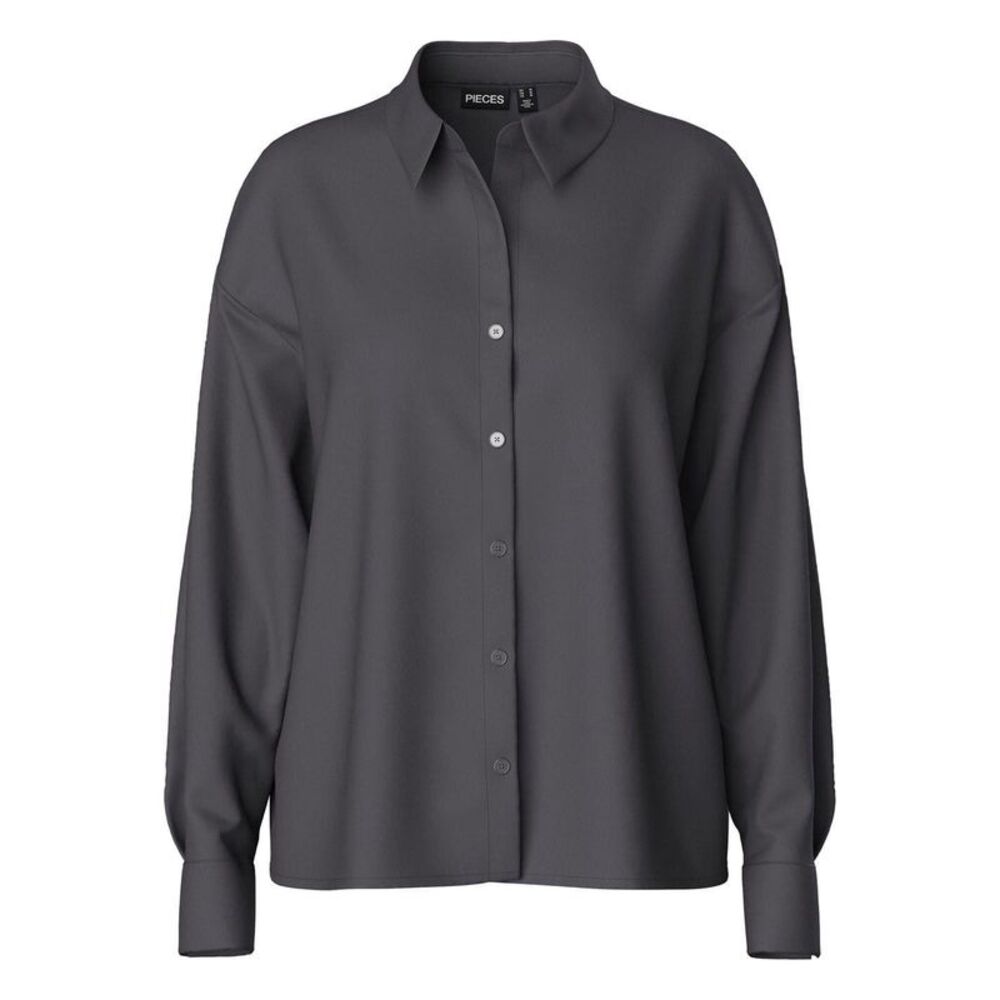 Pieces Womens/Ladies Relaxed Fit Long-Sleeved Shirt / Magnet